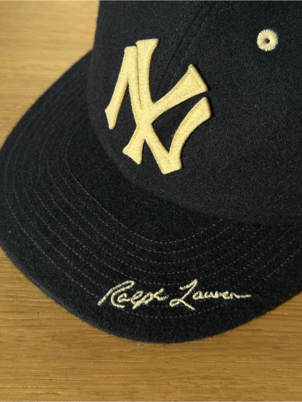 Ralph Lauren New Era New York Yankees Wool Baseball Cap with Cream Logo - Picture 2 of 12